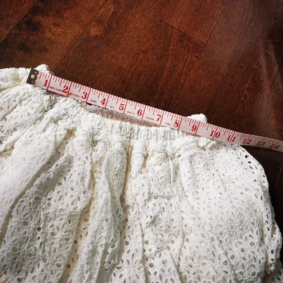 White Ruffle Eyelet Skirt - Picture 4 of 6
